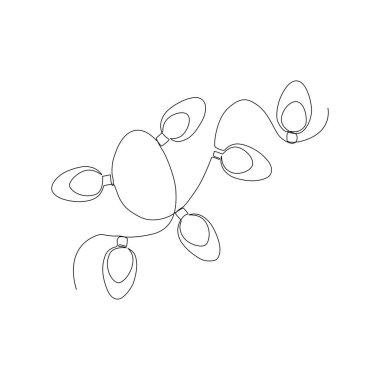 Noel eli hafif bir çelenk çizdi. Bir satır dekorasyon simgesi