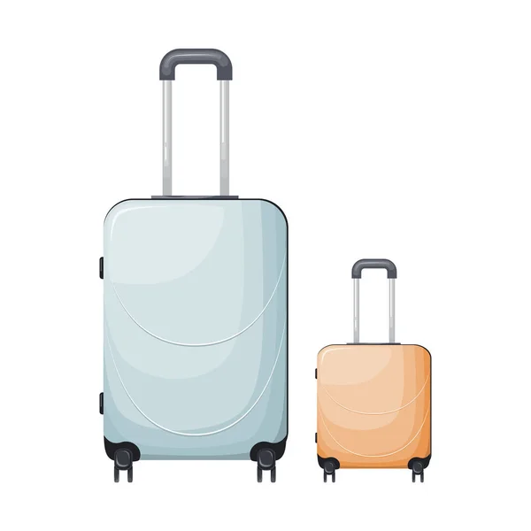 フラットデザインの旅行スーツケースクリップのセット — ストックベクタ