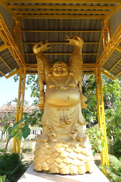 Hoi Vietnã Novembro 2021 Escultura Buda Ouro Pátio Chua Nhon — Fotografia de Stock