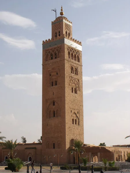 Marrakech Maroko Sierpnia 2012 Minaret Meczetu Koutoubia Marrakesz — Zdjęcie stockowe