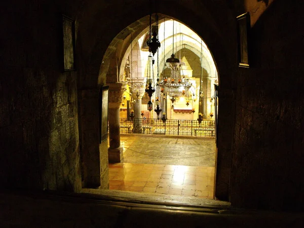 Jeruzsálem Izrael 2010 Augusztus Jézus Krisztus Szent Sepulcher Egyházának Egyik — Stock Fotó