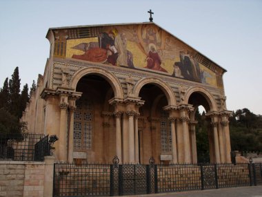 Kudüs, İsrail, 19 Ağustos 2010: İsrail 'in eski Kudüs kentindeki Zeytin Bahçesinde Gethsemane Bazilikası