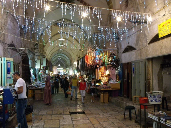 Jeruzalem Israël Augustus 2010 Een Van Vele Markten Oude Stad — Stockfoto