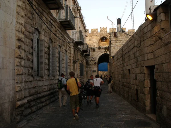 Jeruzalem Israël Augustus 2010 Ploeg Neemt Een Documentaire Oude Stad — Stockfoto