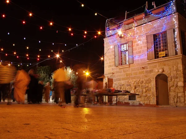 2010年8月19日 以色列耶路撒冷 以色列耶路撒冷旧城穆斯林区街道的夜景 — 图库照片