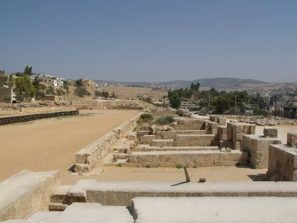 Jerasz Jordania Sierpnia 2010 Ruiny Cyrku Rzymskiego Miasta Jerasz Jordania — Zdjęcie stockowe