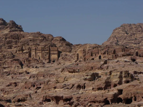Πέτρα Ιορδανία Αυγούστου 2010 Τεράστιος Αριθμός Εντυπωσιακών Βασιλικών Τάφων Που — Φωτογραφία Αρχείου