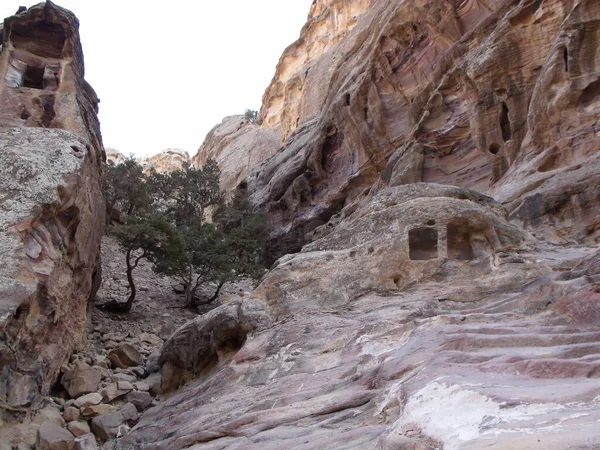 Πέτρα Ιορδανία Αυγούστου 2010 Κατασκευή Επί Του Δρόμου Που Οδηγεί — Φωτογραφία Αρχείου