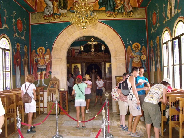 Bethany Jordania Agosto 2010 Grupo Turistas Iglesia San Juan Bautista —  Fotos de Stock