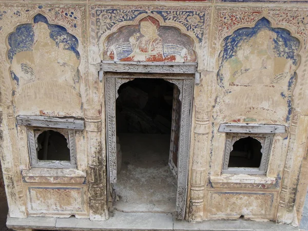 Mandawa Rajasthan Inde Août 2011 Anciennes Portes Fenêtres Dans Ancien — Photo