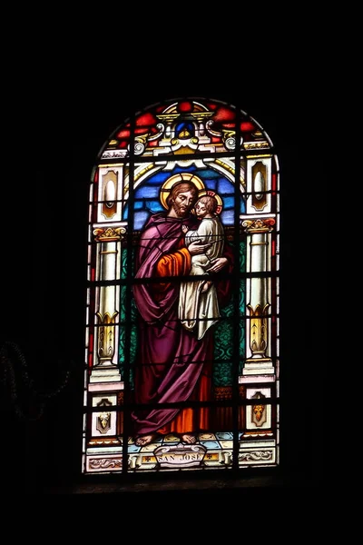 2022年2月23日 西班牙加那利群岛 加拉契科 特内里费 圣约瑟教堂的玻璃窗 Garachico Tenerife 西班牙 — 图库照片