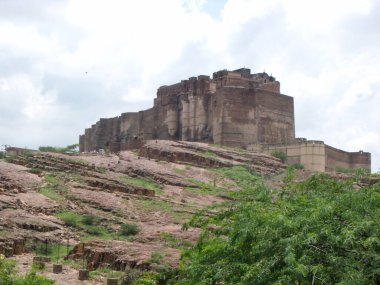 Jodhpur, Rajasthan, Hindistan, 14 Ağustos 2011: Mehrangarh Kalesi Jodhpur 'dan görüldü