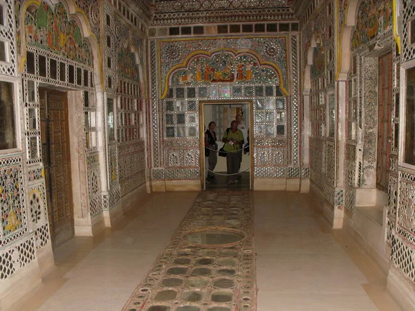 Jodhpur Rajasthan Índia Agosto 2011 Quarto Decorado Dentro Forte Mehrangarh — Fotografia de Stock