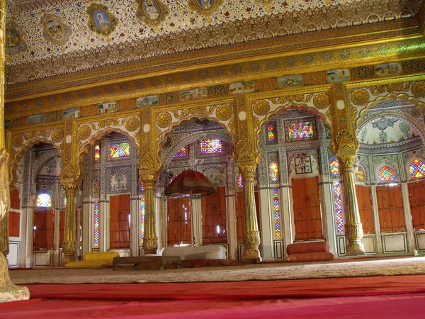 Jodhpur Rajasthan Inde Août 2011 Hall Richement Décoré Avec Des — Photo