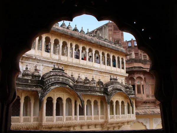 Jodhpur Rajastán India Agosto 2011 Impresionante Fachada Vista Desde Arco — Foto de Stock