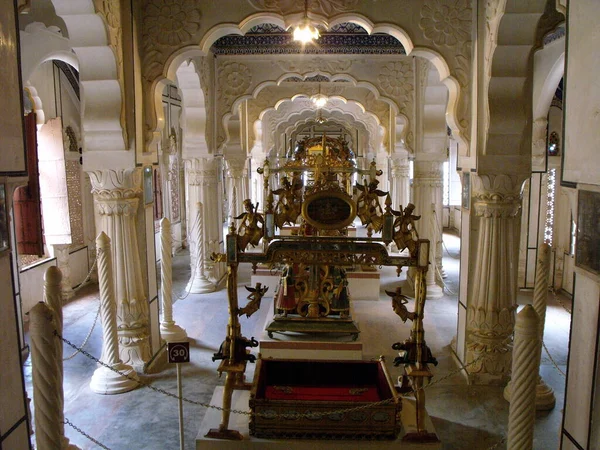 Jodhpur Rajasthan India August 2011 Interior Mehrangarh Fort Museum Blue — Stock Photo, Image