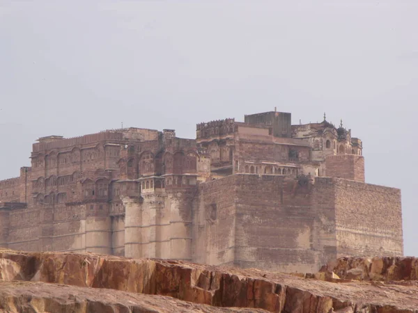 Jodhpur Rajasthan Inde Août 2011 Les Hauts Murs Fort Mehrangarh — Photo