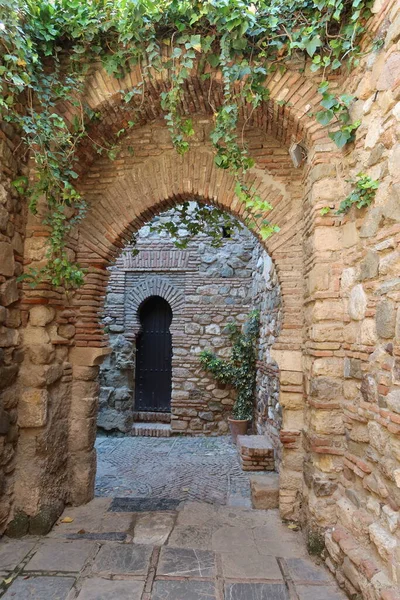 Malaga Spain May 2022 Nasrid Arches Interior Corridors Alcazaba Malaga — стоковое фото