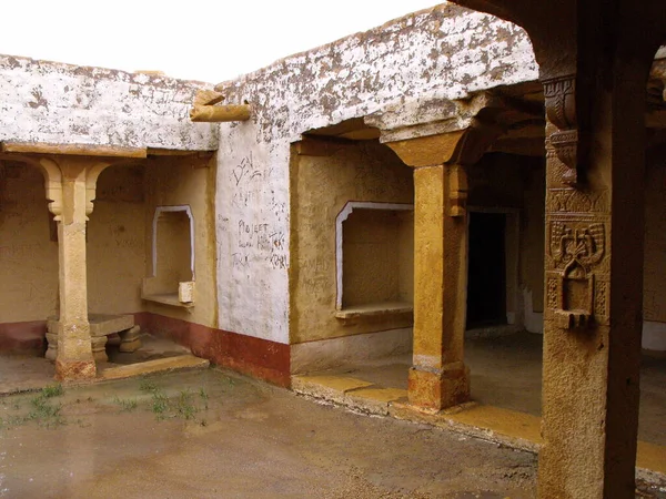 Kuldhara Jaisalmer Rajasthan India Augustus 2011 Binnenplaats Van Een Huis — Stockfoto