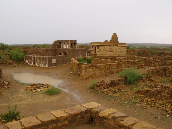 Kuldhara, Jaisalmer, Rajasthan, Hindistan, 13 Ağustos 2011: Jaisalmer, Hindistan yakınlarındaki terk edilmiş Kuldhara köyünün kalıntıları