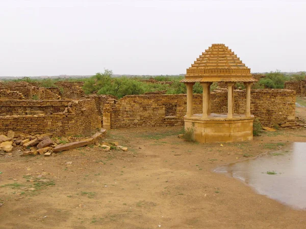 Kuldhara Jaisalmer Rajastán India Agosto 2011 Pequeño Altar Pueblo Abandonado —  Fotos de Stock