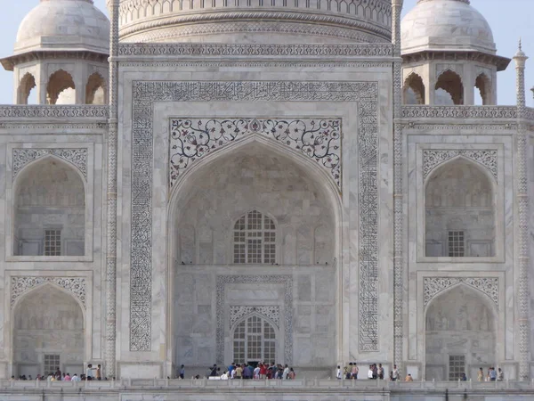 Taj Mahal Agra India 2011 Facade One Entrance White Marble — 스톡 사진