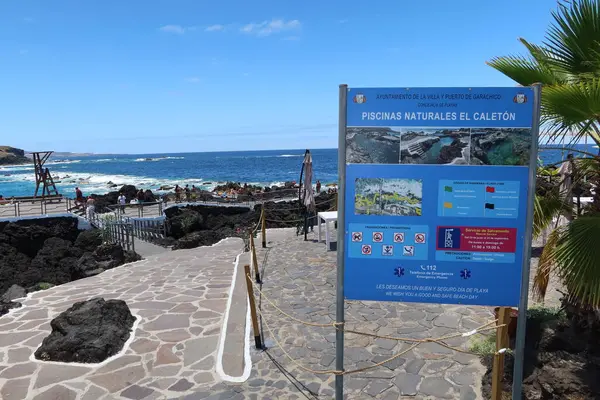 Garachico Tenerife Canary Islands Spain July 2022 Sign Tourist Information — Stockfoto
