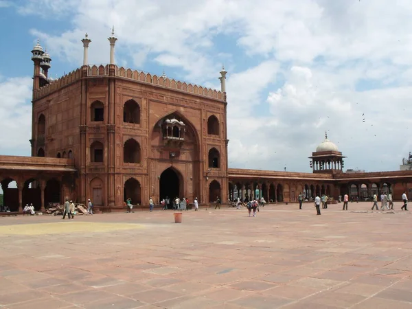 Jama Masjid Moschee Neu Delhi Indien August 2011 Großer Platz — Stockfoto
