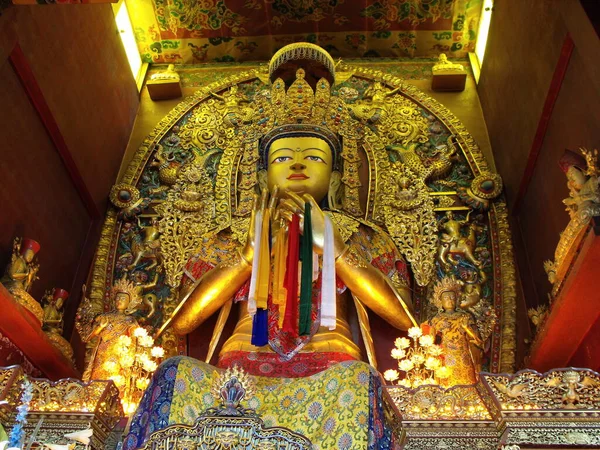 Kathmandu Nepal August 2011 Golden Buddha Image Boudhanath Stupa Kathmandu — Photo