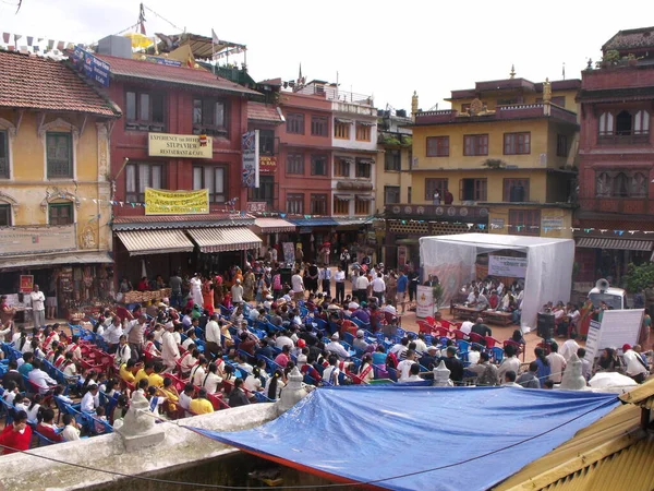 Kathmandu Nepal August 2011 Concentration Faithful Religious Act Boudhanath Stupa — 图库照片