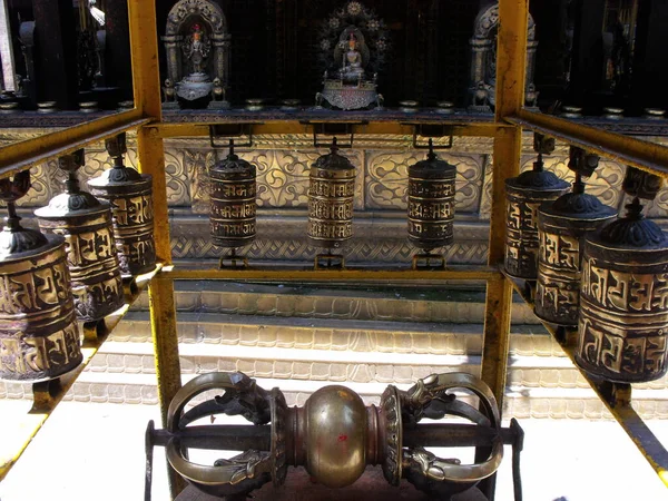 Patan Kathmandu Nepal August 2011 Tibetan Prayer Wheels Hiranya Varna — Fotografia de Stock