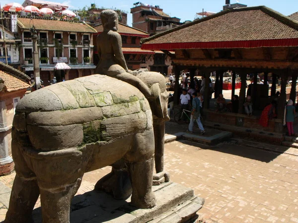 Durbar Square Patan Kathmandu Nepal August 2011 Stone Sculpture Elephant — Fotografia de Stock