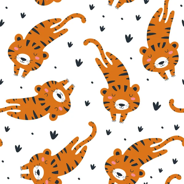 Pattern Tiger Vector Illustration — Stock vektor