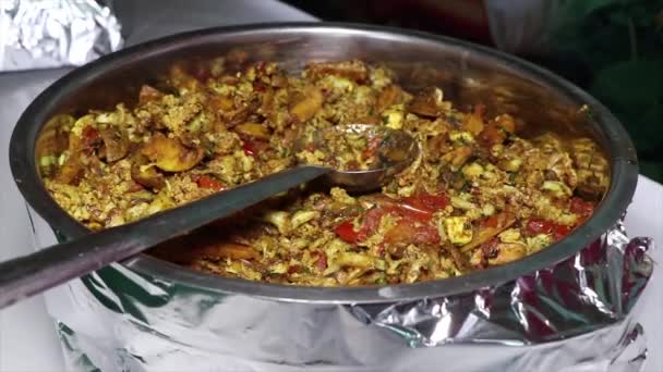 Vegetables Mixed Vegetables Kept Indian Food Counter — ストック動画