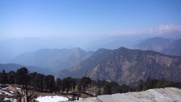 Take Look High Mountains Covered Snow All Tungnath Temple — Stok video