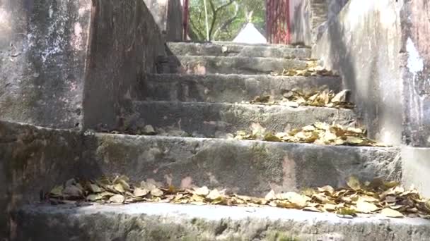 Huvudingången Till Templet Som Gjord Cement Rcc Asfalterad — Stockvideo