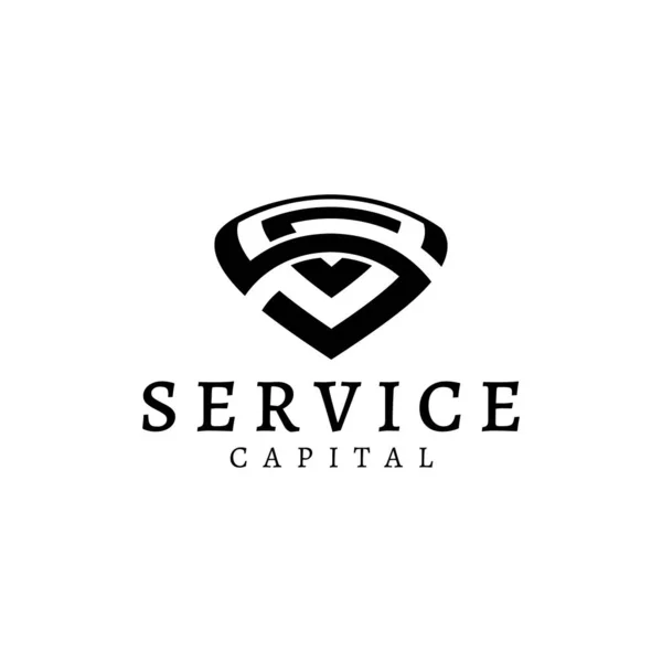 Logo Del Escudo Letras Simple Moderno Adecuado Para Cualquier Industria — Vector de stock