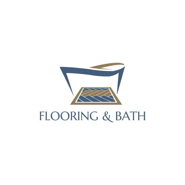 Keramische Badewanne Und Boden Logo Vektor Geeignet Für Bau Und — Stockvektor