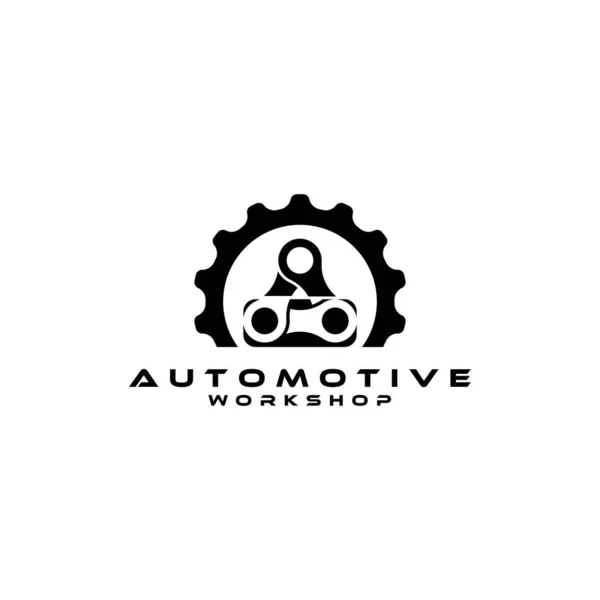 Automotive Logo Vector Einfach Und Modern Zeigt Ausrüstung Und Schraubenschlüssel — Stockvektor