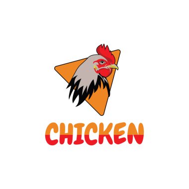 Tavuk Kafası Logo Vektör Şablonu Restoran, yemek, çiftlik ya da tavukla ilgili şeyler için mükemmel.