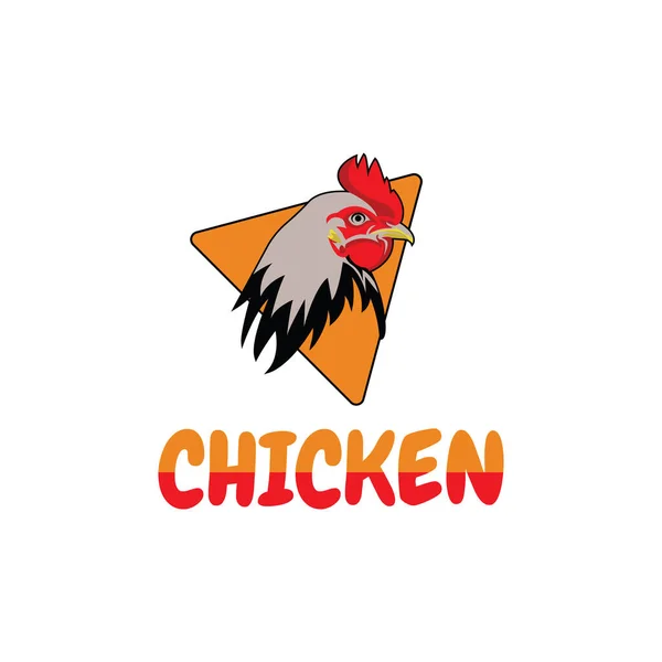 Modèle Vecteur Logo Tête Poulet Parfait Pour Restaurant Nourriture Ferme — Image vectorielle