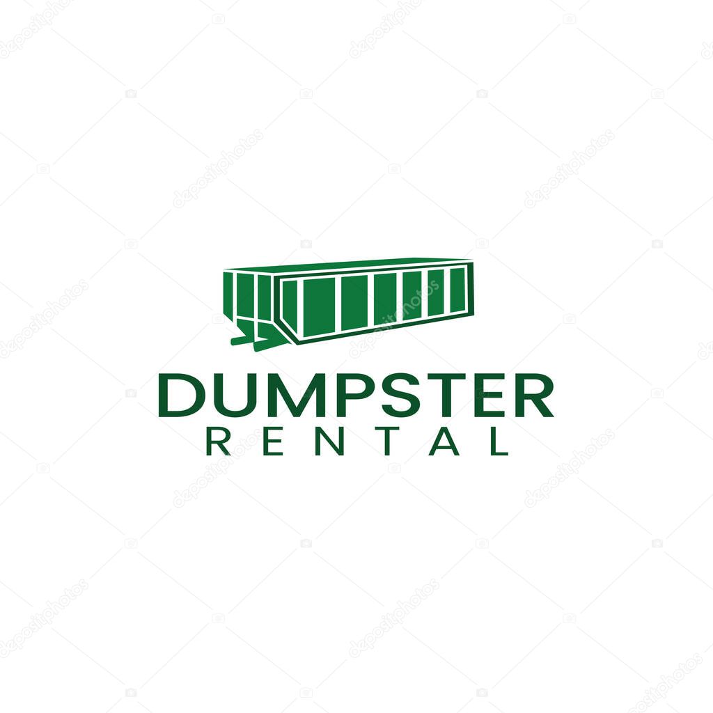 Dumpster logo vector, suitable for environmental, rental, or garbage related.