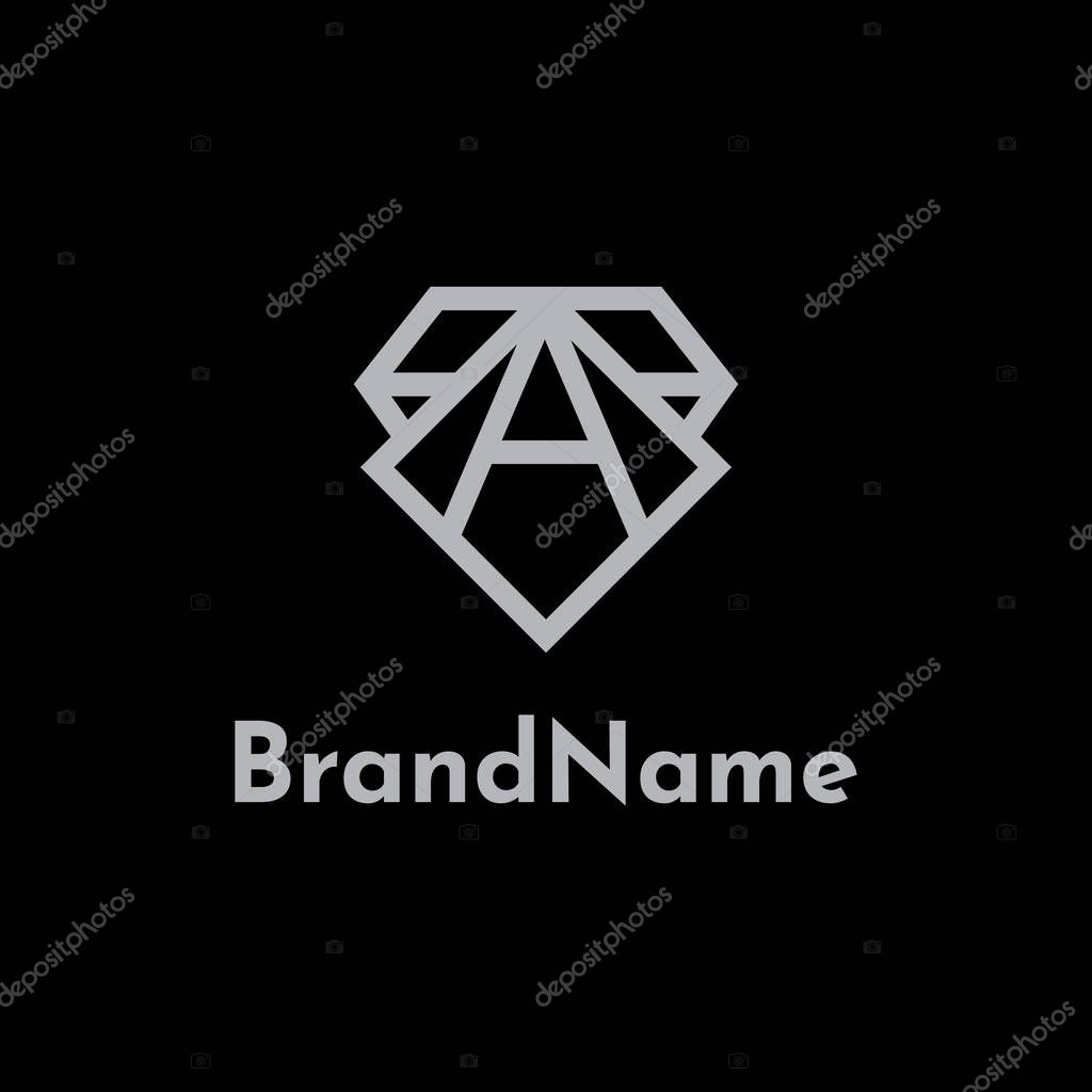 Luxury diamond A letter logo vector, perfect to use for any business especially related to diamonds.