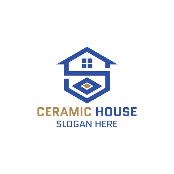 Haus Und Keramik Brief Logo Vektor Perfekt Für Die Innenindustrie — Stockvektor