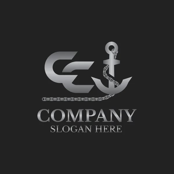 Λογότυπο Επιστολή Άγκυρα Πλοίο Αυτό Λογότυπο Είναι Κατάλληλο Για Όλους — Διανυσματικό Αρχείο