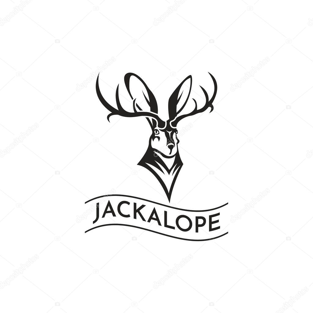 Jackalope logo concept vector in modern style. suitable for all businesses. Logos are easy to remember and easy to apply in various media.