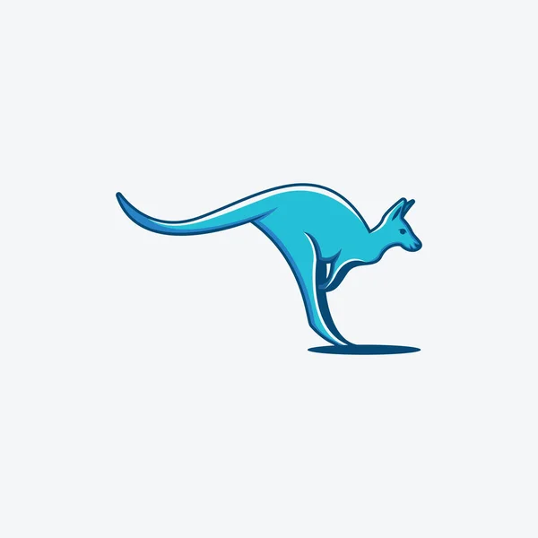 Jumping Blue Kangaroo Logo Vector Perfect Modern Business Especially Kangaroo — Stock Vector