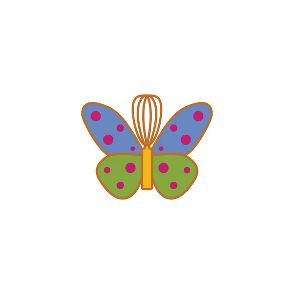 Hermosa Ilustración Del Logotipo Que Muestra Una Combinación Una Mariposa — Vector de stock