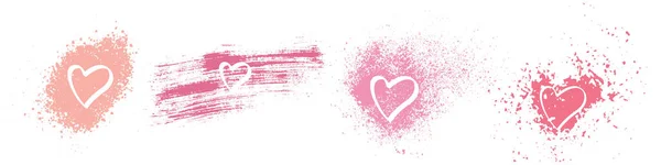 Набір Сердець Рожевому Абстрактному Фоні Текстурований Абстрактний Фон Лінійного Малюнка — стоковий вектор