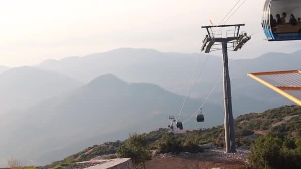 Teleférico Babadag Teleférico Teleferik Vea Mundialmente Famosa Playa Azul Oludeniz — Vídeos de Stock